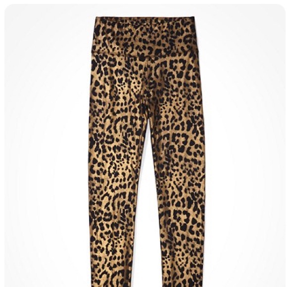 American Eagle Shine Leopard Print High Waisted Leggings - Picture 1 of 5